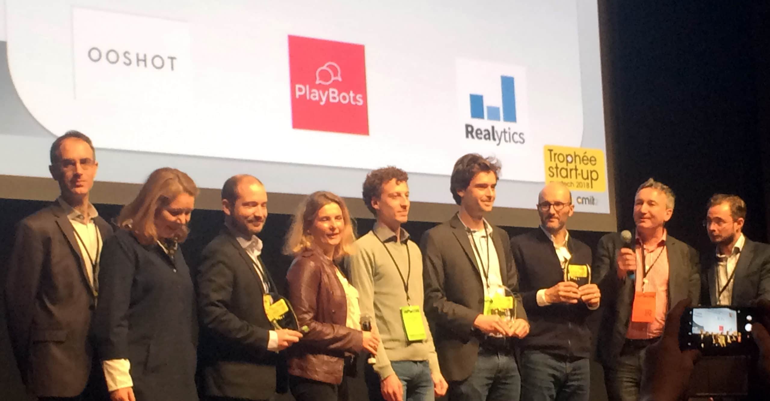 Les lauréats du Trophée des startups martech 2018 du CMIT, des membres du jury et les partenaires.